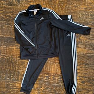 Adidas Youth Dry Fit Track Suit - Black and White